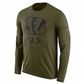 Men's Cincinnati Bengals Nike Salute to Service Sideline Legend Performance Long Sleeve T-Shirt Olive,baseball caps,new era cap wholesale,wholesale hats